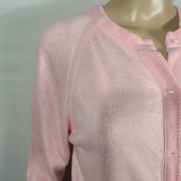 Alicia Vintage 1980s Pearl Button Pink Cardigan - Picture 9 of 13